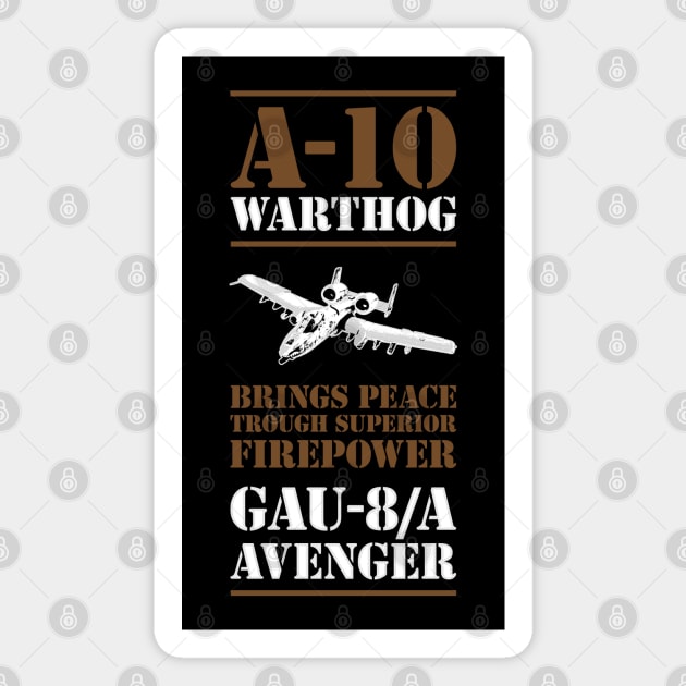 A-10 Warthog GAU-8/A AVENGER Magnet by CreativeWear